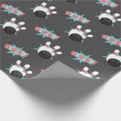 Donker Retro Bowling wikkelpapier Cadeaupapier (Hoek)