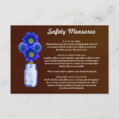 Donker roestblauw bloemmotief metselwerkpot veilig informatiekaartje (Voorkant)