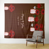 Donker Roestig Rood Bloemmotief Mason Jars Foto Ac Wandkleed (In Situ (horizontaal))