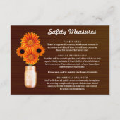 Donker roestige oranje bloem Mason-pot veiligheids Informatiekaartje (Voorkant)