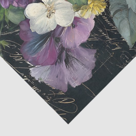 Donker Romantisch Bloemen Boeket Decoupage Tissuepapier (Detail)