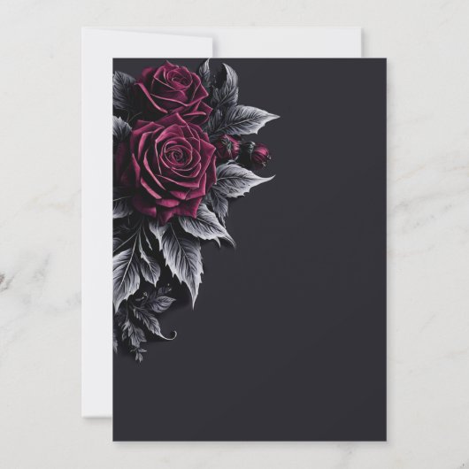 Donker Romantisch Bloemen Gotisch Vrijgezellenfees Kaart (Achterkant)