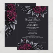 Donker Romantisch Bloemen Gotisch Vrijgezellenfees Kaart (Voorkant / Achterkant)