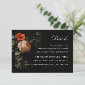 Donker Romantisch Bloemen Schilderij Nederlandse M RSVP Kaartje (Staand voorkant)