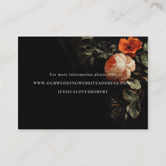 Donker Romantisch Bloemen Schilderij Nederlandse M Visitekaartje (Achterkant)