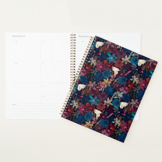 Donker Romantisch Bloemenpatroon Planner (Display)