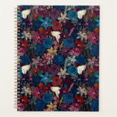 Donker Romantisch Bloemenpatroon Planner (Voorkant)