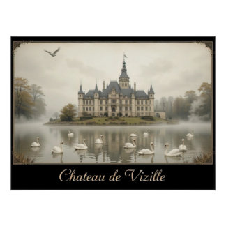 Donker Romantisch Kasteel van Vizille Avond Perfect Poster