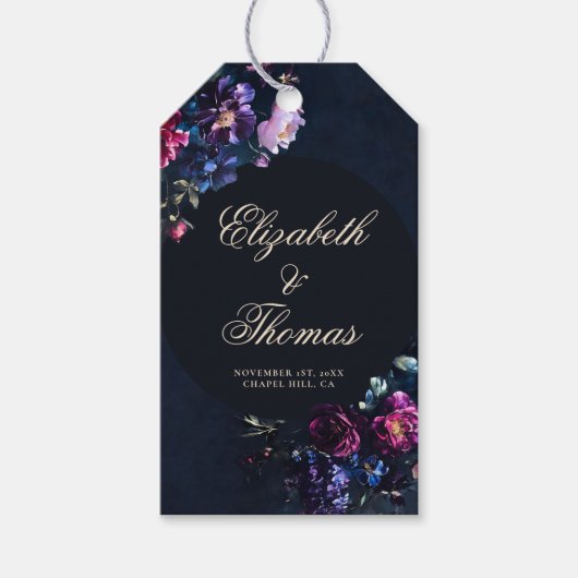 Donker Romantisch Moody Bloemen Gotische Zwarte Hu Cadeaulabel (Voorkant)