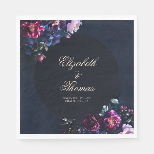 Donker Romantisch Moody Bloemen Gotische Zwarte Hu Servet (Voorkant)