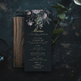 Donker Romantisch Moody Bloemen  pioenenbruiloft Menu