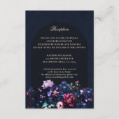 Donker Romantisch Moody Bloemen Zwart Trouwdetails Informatiekaartje (Voorkant)