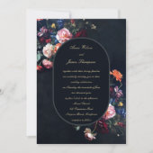 Donker Romantisch Moody Lijst Kalligrafie Bruiloft Kaart (Voorkant)