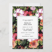 Donker Romantisch Roze Bloemen Groen Vrijgezellenf Kaart (Voorkant)