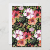 Donker Romantisch Roze Bloemen Groen Vrijgezellenf Kaart (Achterkant)