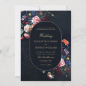 Donker Romantisch Sprookje Moody Bloemen Lijst Bru Kaart (Voorkant)