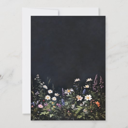 Donker Romantisch Sprookje Moody Wildflowers Bruil Kaart (Achterkant)