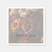 Donker Romantische Bloemen Nederlandse Kunst Schil Servet (Voorkant)