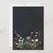 Donker Romantische Dusk Moody Wildflowers Bruiloft Kaart (Achterkant)