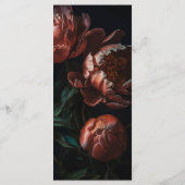 Donker Romantische Fine Art Bloemen Bruiloft Menu (Achterkant)