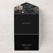 Donker Romantische Floral Gotische Bruiloft All In One Uitnodiging (Buitenkant)