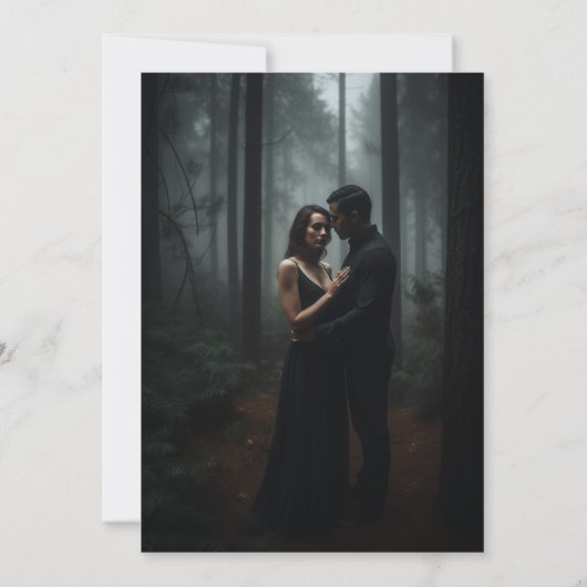 Donker Romantische Moody Floral bruiloft foto Save The Date (Achterkant)