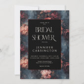 Donker  Rood & Roze Bloemen Vrijgezellenfeest Kaart (Voorkant)