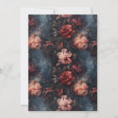 Donker  Rood & Roze Bloemen Vrijgezellenfeest Kaart (Achterkant)