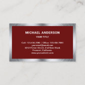 Donker Rood Staal Motorfiets Mechanic Visitekaartje (Achterkant)