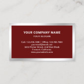 Donker Rood Staal Zilver Foto Makelaar Visitekaartje (Achterkant)