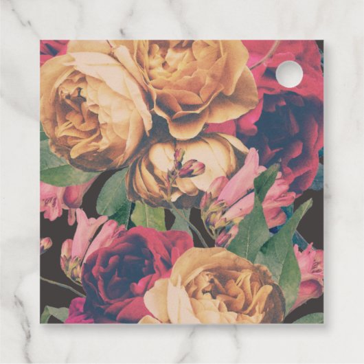 Donker Roos Botanische Fete Bedankjes Labels (Achterkant)