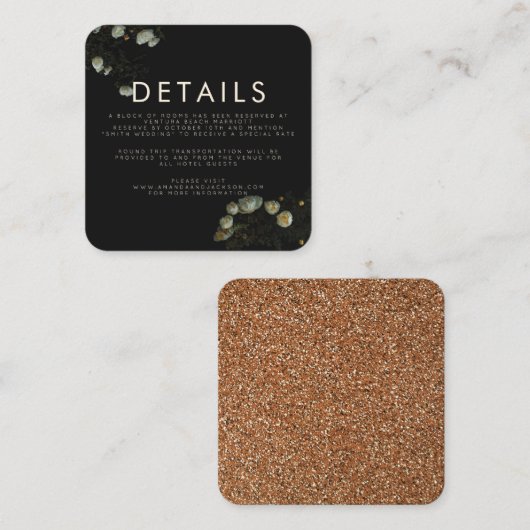 "Donker Roos" — Flatwweddenschapskaart Informatiekaartje (Voorkant / Achterkant)