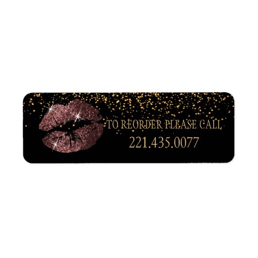 Donker Roos Glitter Lips - Reorder Etiket (Voorkant)