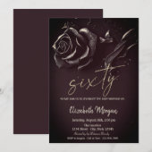 Donker Roos Gotische Bourgogne 60e Verjaardag Kaart (Voorkant / Achterkant)