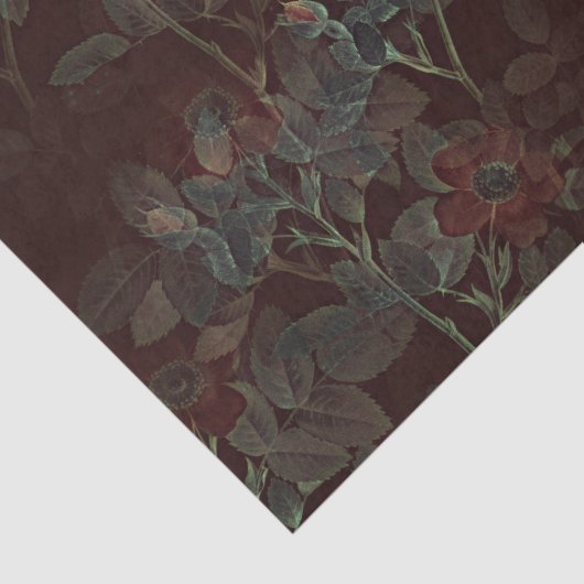 Donker Roos Gotische Roos Buds Decoupage Tissuepapier (Detail)