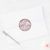 Donker Roos Goud Glitter Brunch & Bubbly Ronde Sticker (Envelop)