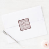 Donker Roos Goud Glitter Brunch & Bubbly Vierkante Sticker (Envelop)
