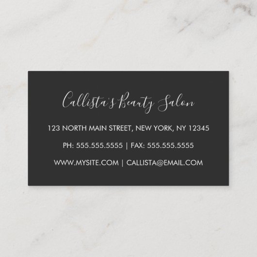 Donker Roos Goud Moderne Typografie Zwart Wit Klantenkaartje (Achterkant)