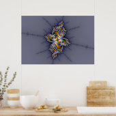 Donker Roos - Mandelbrot Fractal Poster (Keuken)