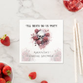 Donker Roos schedel Gotische Halloween Vrijgezelle Servet (Insitu)