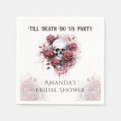 Donker Roos schedel Gotische Halloween Vrijgezelle Servet (Voorkant)