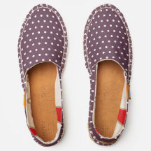 Donker Roos Witte Polka Dots Chic Mode Slip On