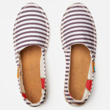 Donker Roos Witte Strepen Mode Chic Cool Slip On