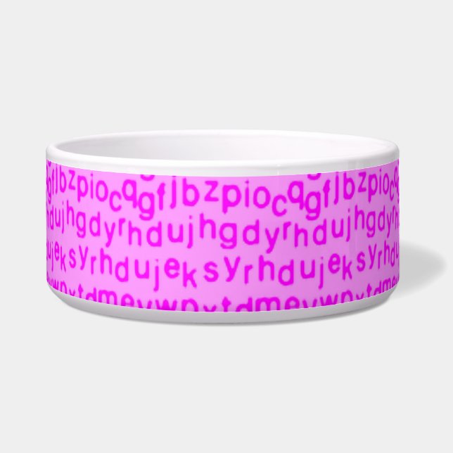 Donker Roze Alfabet Voerbakje (Voorkant)