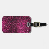 Donker Roze Glitters Bagagelabel (Voorkant horizontaal)