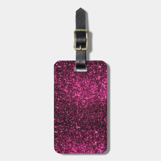 Donker Roze Glitters Bagagelabel (Voorkant verticaal)