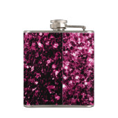 Donker roze glitterspikkels Princess Personaliseer Heupfles (Achterkant)