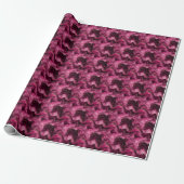 Donker Roze & Gouden Marmer Cadeaupapier (Uitgerold)