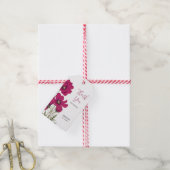 Donker Roze Kosmos Bloemen Dank u Verjaardag Cadeaulabel (Met Touw)