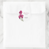 Donker Roze Kosmos Bloemen Dank u Verjaardag Ronde Sticker (Tas)